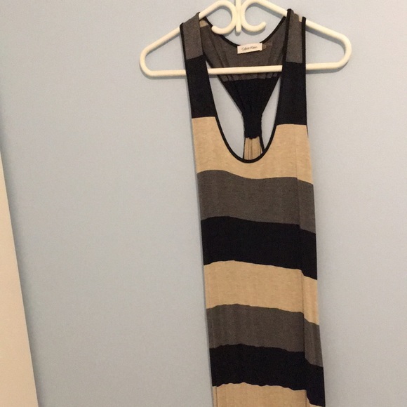 Calvin Klein Striped Maxi Dress Size 10 - Picture 2 of 3
